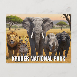 Kruger Nationaal Park Zuid-Afrika Reis Briefkaart