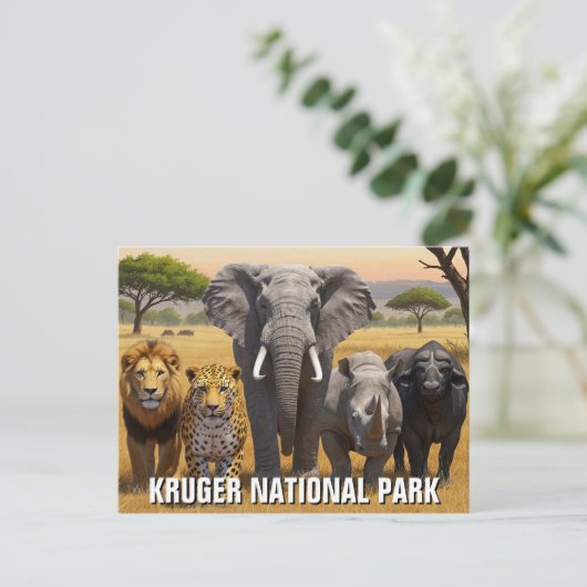 Kruger Nationaal Park Zuid-Afrika Reis Briefkaart (Staand voorkant)