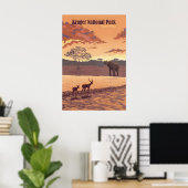 Kruger Nationaal Park Zuid-Afrika Reisposter Poster (Thuiskantoor)