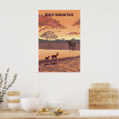 Kruger Nationaal Park Zuid-Afrika Reisposter Poster (Keuken)