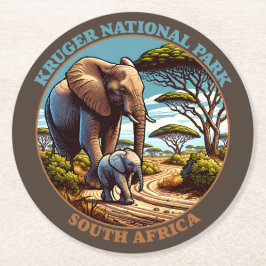 Kruger Nationaal Park Zuid-Afrika Ronde Kartonnen Onderzetter