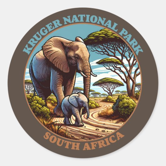 Kruger Nationaal Park Zuid-Afrika Ronde Sticker (Voorkant)