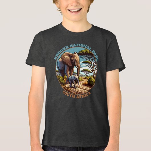 Kruger Nationaal Park Zuid-Afrika Tri-Blend Shirt (Voorkant)