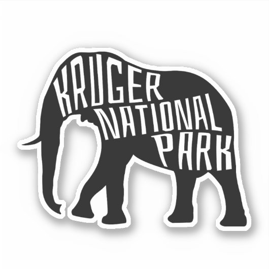Kruger National Park, Elephant Outline - Reizen Sticker (Voorkant)