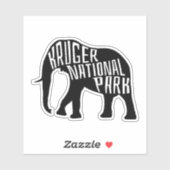 Kruger National Park, Elephant Outline - Reizen Sticker (Vel)
