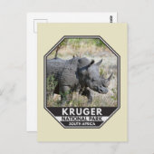 Kruger National Park South Africa Rhino Waterverf Briefkaart (Voorkant / Achterkant)