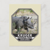 Kruger National Park South Africa Rhino Waterverf Briefkaart (Voorkant)