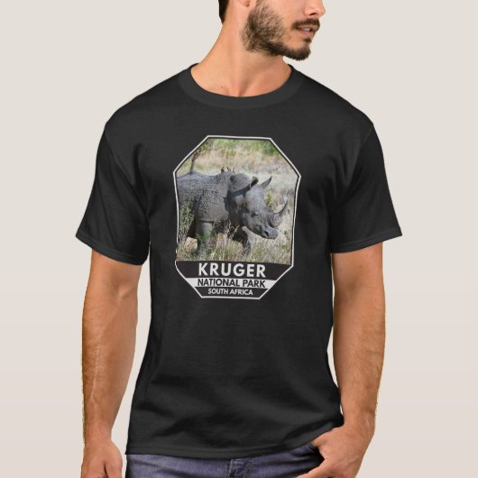 Kruger National Park South Africa Rhino Waterverf T-shirt (Voorkant)