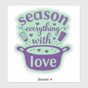Kruid Alles Met Liefde Quote Keuken Muur Sticker