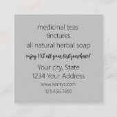 Kruid Boerderij paardenbloem geneeskrachtige Plant Vierkante Visitekaartje (Achterkant)