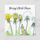 Kruid Boerderij paardenbloem geneeskrachtige Plant Vierkante Visitekaartje (Voorkant)