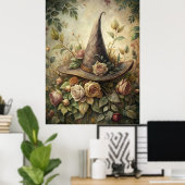 Kruid en bloemen betovering - Boho Witch Pet Wall  Poster (Thuiskantoor)