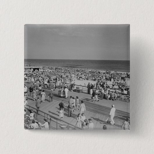 Kruid op strand vierkante button 5,1 cm (Voorkant)