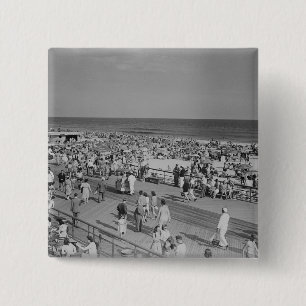 Kruid op strand vierkante button 5,1 cm