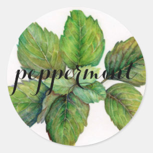 Kruid: Pepermunt Ronde Sticker