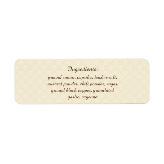 Kruid & Spice U Kies Kleur Ingrediënten voor Datum Etiket (Voorkant)