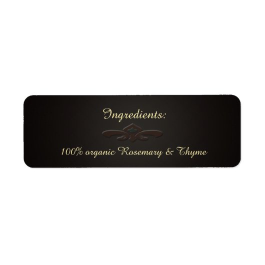Kruid & Spice/ U Pick Kleur Zwart Board Ingrediënt Etiket (Voorkant)