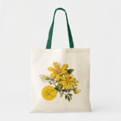 Kruid St. Johns Wort Monogram Initiaal Tote Bag (Voorkant)