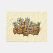 Kruid van Cute Hamsters Holding Daisies: Kunst Fleece Deken (Voorkant (Horizontaal))