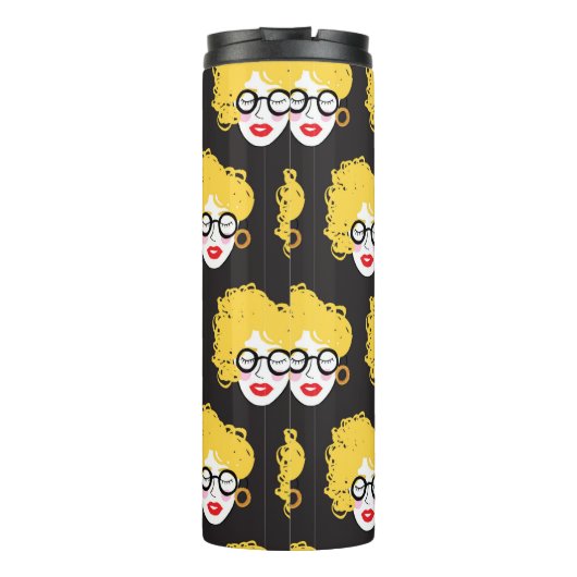 Kruid van grappige volken, schattige achtergrond thermosbeker (Achterkant)