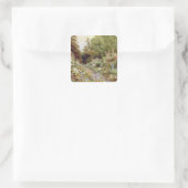 Kruidachtige Grens Vierkante Sticker (Tas)