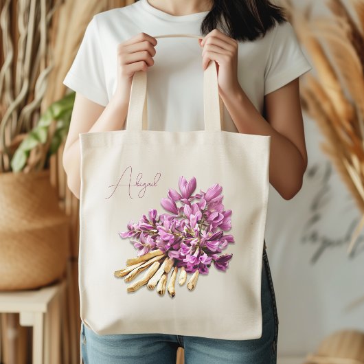 Kruiden Astragalus Lavendelbloemen gepersonaliseer Tote Bag