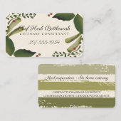 Kruiden basilicum culinaire persoonlijke chef cate visitekaartje (Voorkant / Achterkant)