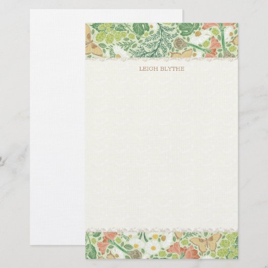 Kruiden, bessen, vlinder, gepersonaliseerde schrij briefpapier (Voorkant / Achterkant)