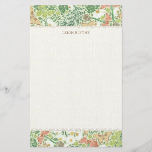 Kruiden, bessen, vlinder, gepersonaliseerde schrij briefpapier (Voorkant)