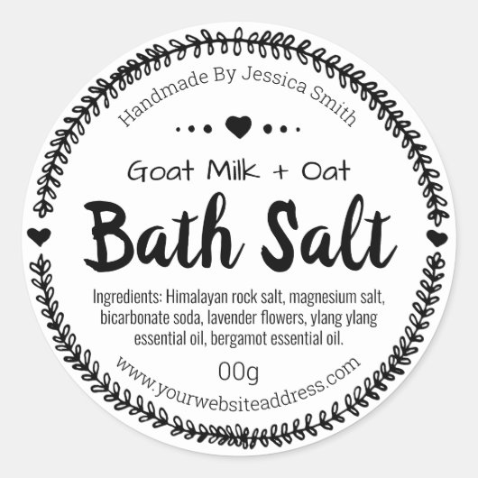 Kruiden Botanisch Badzout Ronde Sticker (Voorkant)