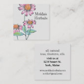 Kruiden Coneflower Echinacea medicinale kruid Vierkante Visitekaartje (Voorkant / Achterkant)