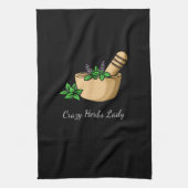 Kruiden - Crazy Herbs Lady Theedoek (Verticaal)