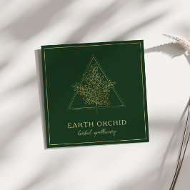 Kruiden en bloemen Apothecary Gold & Green Vierkante Visitekaartje