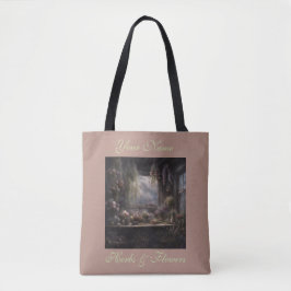 Kruiden- en bloemendroogkamer roze en mint tote bag