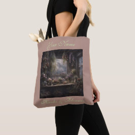 Kruiden- en bloemendroogkamer roze en mint tote bag