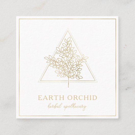 Kruiden en flora Apothecary Gold Vierkante Visitekaartje (Voorkant)