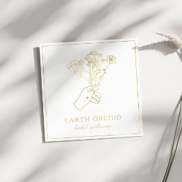 Kruiden en flora Apothecary Gold Vierkante Visitekaartje