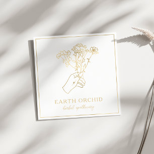 Kruiden en flora Apothecary Gold Vierkante Visitekaartje