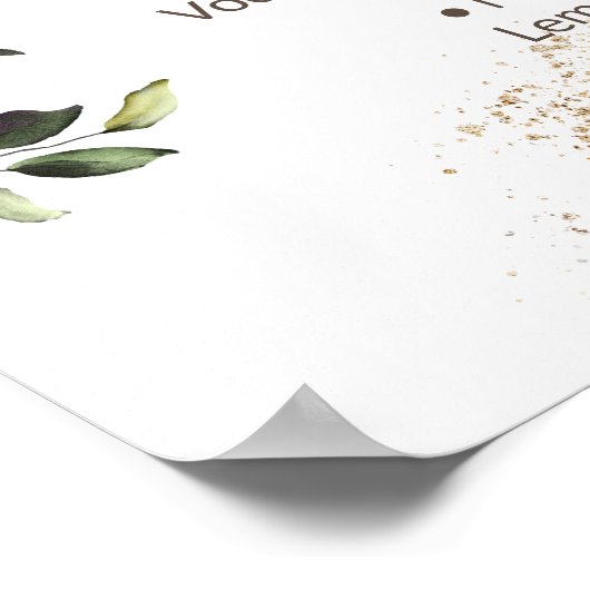 Kruiden- en groenmenu trouwfeestbord poster (Hoek)