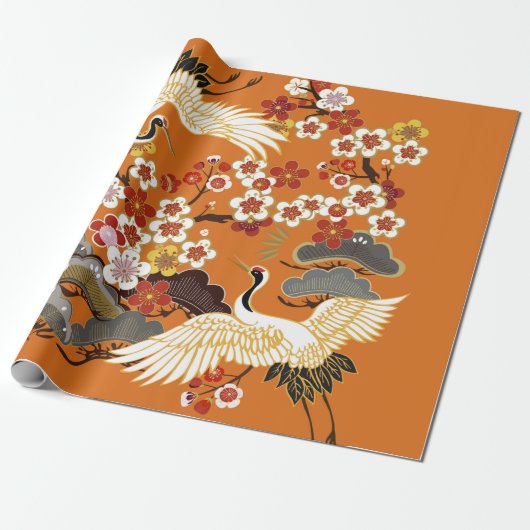 KRUIDEN EN KLEUR SAKURA. Kleurrijke florale naadlo Cadeaupapier (Uitgerold)