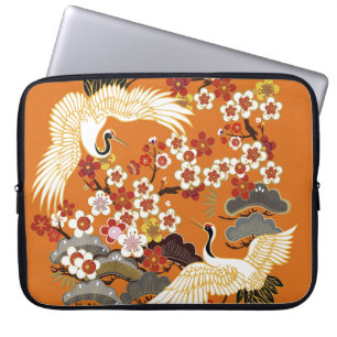 KRUIDEN EN KLEUR SAKURA. Kleurrijke florale naadlo Laptop Sleeve
