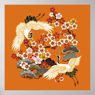 KRUIDEN EN KLEUR SAKURA. Kleurrijke florale naadlo Poster