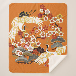 KRUIDEN EN KLEUR SAKURA. Kleurrijke florale naadlo Sherpa Deken