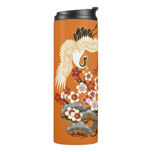 KRUIDEN EN KLEUR SAKURA. Kleurrijke florale naadlo Thermosbeker (Gedraaid links)