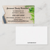 Kruiden en mes op een snijplank visitekaartje (Voorkant / Achterkant)