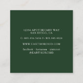 Kruiden en planten Apothecary Green Vierkante Visitekaartje (Achterkant)