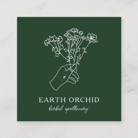 Kruiden en planten Apothecary Green Vierkante Visitekaartje (Voorkant)