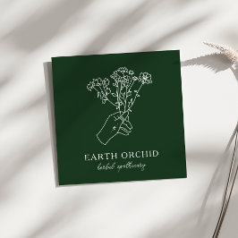 Kruiden en planten Apothecary Green Vierkante Visitekaartje