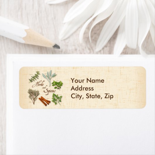 Kruiden en specerijen Adresetiketten Etiket (Insitu)