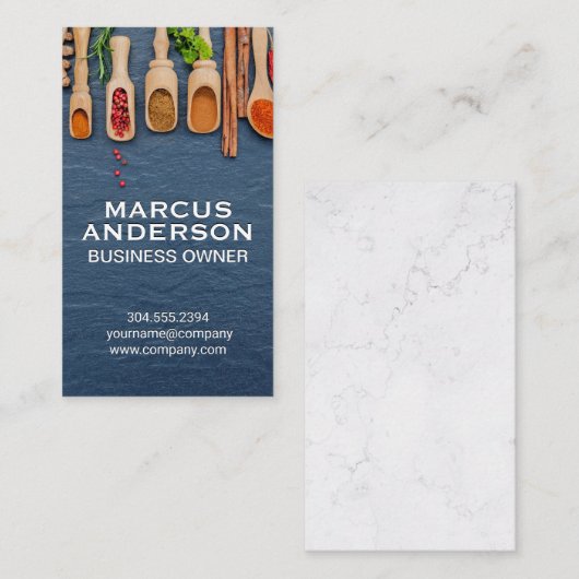 Kruiden en specerijen | Kookingrediënten Visitekaartje (Voorkant / Achterkant)